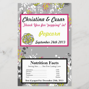 Flyer Embrulho de Pipoca no Micro-ondas Verde Lima/Rosa 