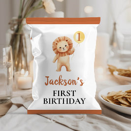 Flyer Embrulho de Saco de Batata Frita Aniversário Leãoz