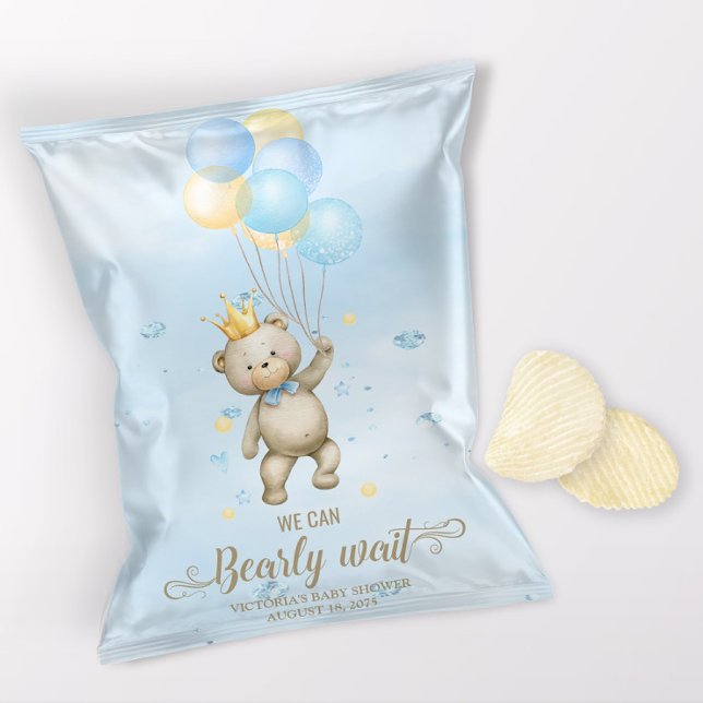 Flyer Embrulho de Saco de Batata Frita para Chás de Bebê (1 ounce snack bag wrapper flyer. )