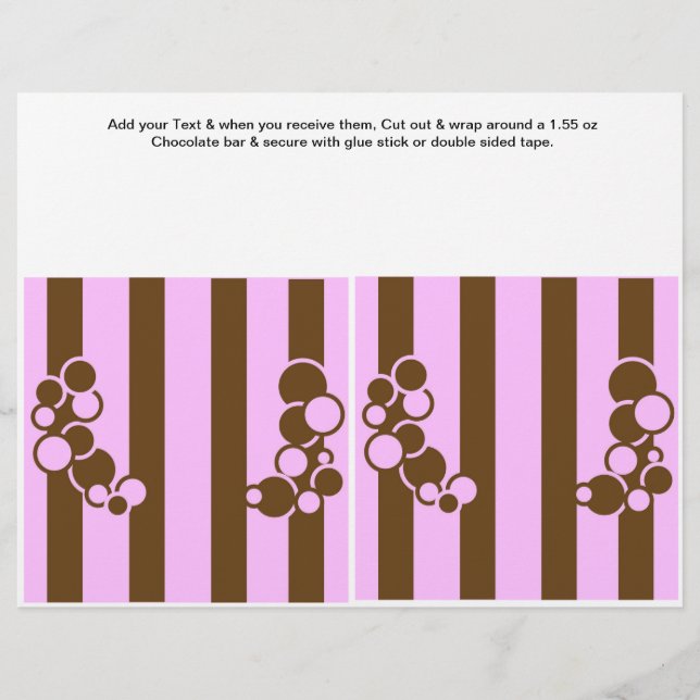 Flyer Embrulhos Personalizados de Chocolate em Barra par (Frente)