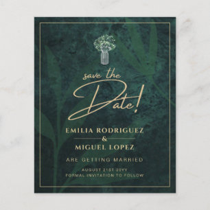 Flyer Emerald Green Dourado Gypsophila SAVE DATE