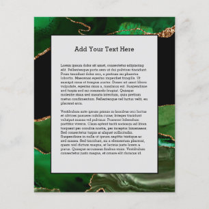 Flyer Emerald Green Marbled Agate Stone Contemporâneo