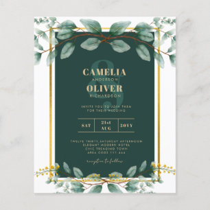Flyer Emerald Greenery Wedding Botanical Nature Convide