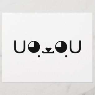 Flyer Emoticon bonito de Kaomoji do japonês do cão de