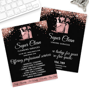 Flyer Empregada Limpando Casa Brilhante Brilho Dourado R