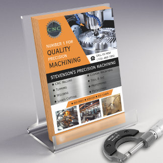 Flyer Empresa de Computadores CNC Amarelo | DOURADO