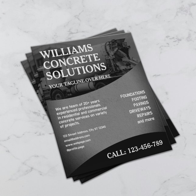 Flyer empresa de concreto profissional (Criador carregado)