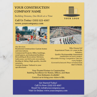Flyer Empresa de Construção Personalizada