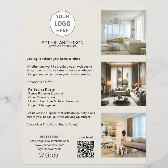 Flyer Empresa de Logotipo Personalizado Moderno (Frente)