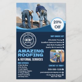 Flyer Empresa de Telhados | Serviços de Logotipo Persona