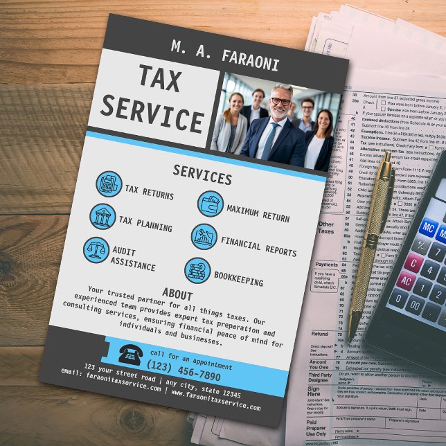 Flyer Empresa do Serviço Fiscal (Criador carregado)