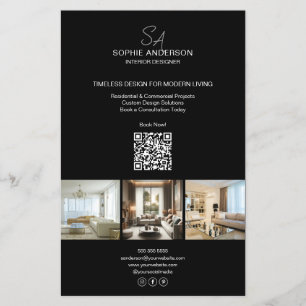 Flyer Empresa profissional de fotografia a preto no mono