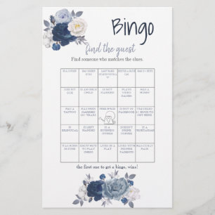 Flyer Encontre o Jogo de Bingo de Convidados para Chá de