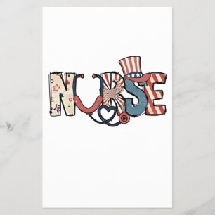 Flyer Enfermeira Americana 4 de julho Patriótica EUA Fla