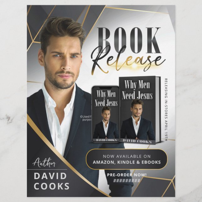 Flyer Enfumaçado Cinza e Linhas Douradas Lançamento do L (Frente)