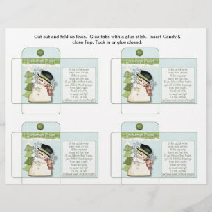 Flyer Engraçado Candy Packet Snowman Poop com Dizendo
