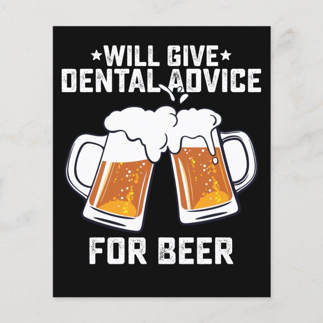 Flyer Engraçado Dará Aconselhamento Dental Para Cerveja (Frente)