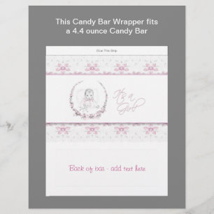 Flyer Envoltório cor-de-rosa da barra de chocolate do