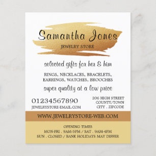 Flyer Escova Dourada Moderna, Bruto, Loja de Joias