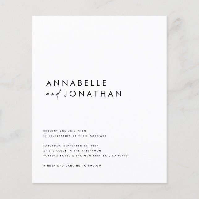 Flyer Escrito preto branco moderno mínimo moderno contem (Frente)