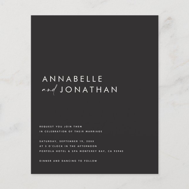 Flyer Escrito preto moderno - natas - mínimo (Frente)