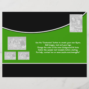 Flyer Escritório empresarial verde branco do preto do