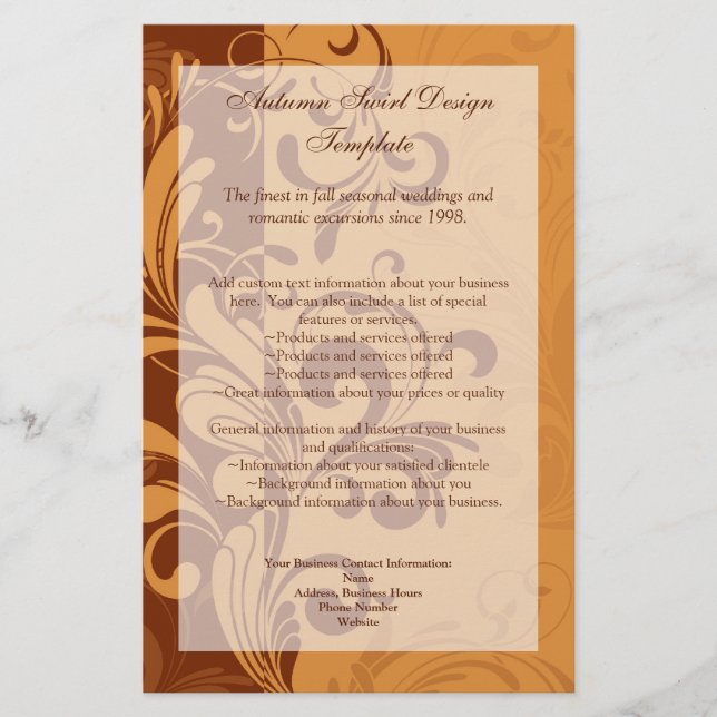 Flyer espiral de outono de Ouro quente (Frente)