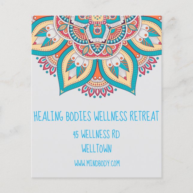 Flyer Espírito de corpo mental Nova idade mandala Saúde  (Frente)