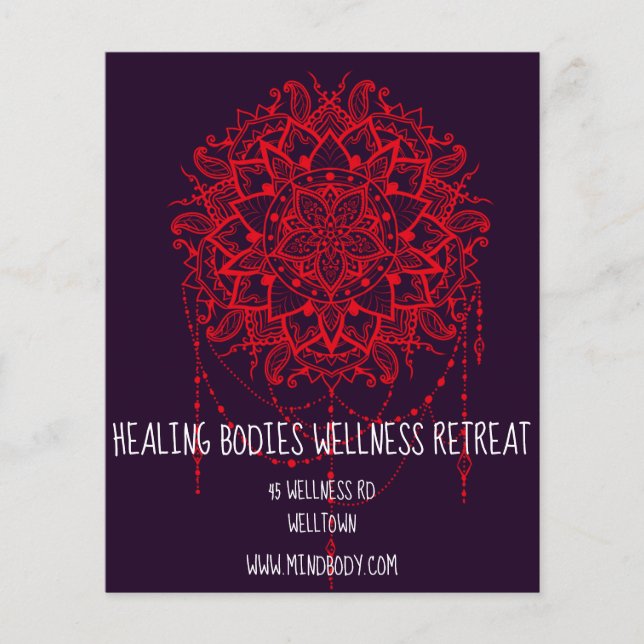 Flyer Espírito do corpo mental Nova idade mandala Saúde (Frente)