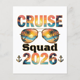 Flyer Esquadra de Cruzeiro 2026 - Pôr do Sol Retro