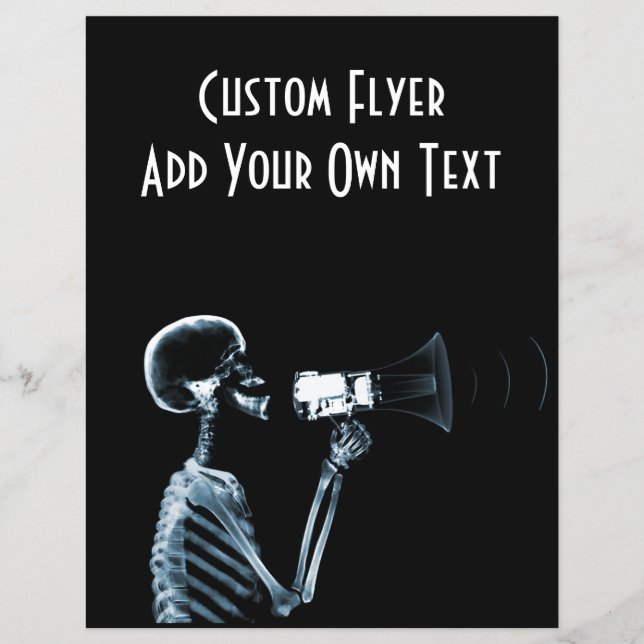 FLYER ESQUELETO DE RAIO-X NO MEGAFONE - AZUL (Frente)