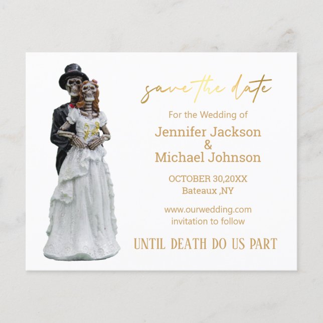 Flyer esqueletos assustadores de halloween salvam a data (Frente)