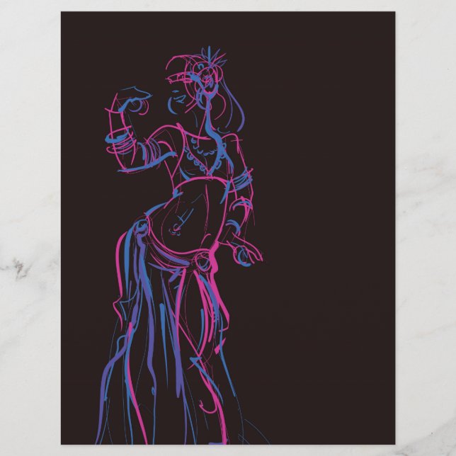 Flyer Esquema de Gesture desenhando fusão tribal Bellyda (Frente)