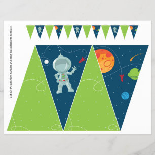 Flyer Estandarte de Bandeira de Aniversário do Espaço Si