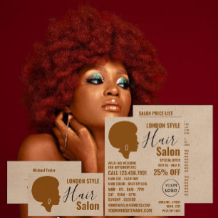 Flyer Estilo Afro, Cabeleireiro, Publicidade de Salão de