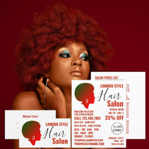 Flyer Estilo Afro, Cabeleireiro, Publicidade de Salão de