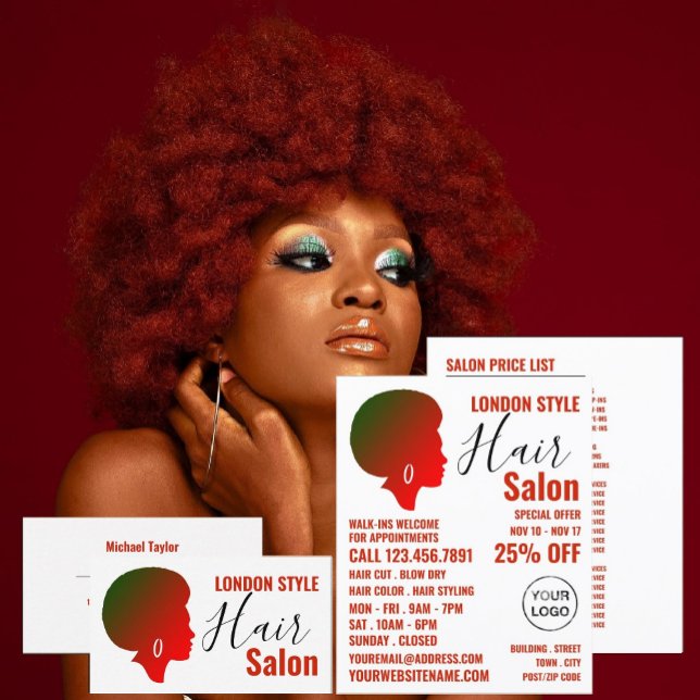 Flyer Estilo Afro, Cabeleireiro, Publicidade de Salão de (Criador carregado)