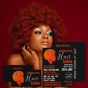 Flyer Estilo Afro, Cabeleireiro, Publicidade de Salão de