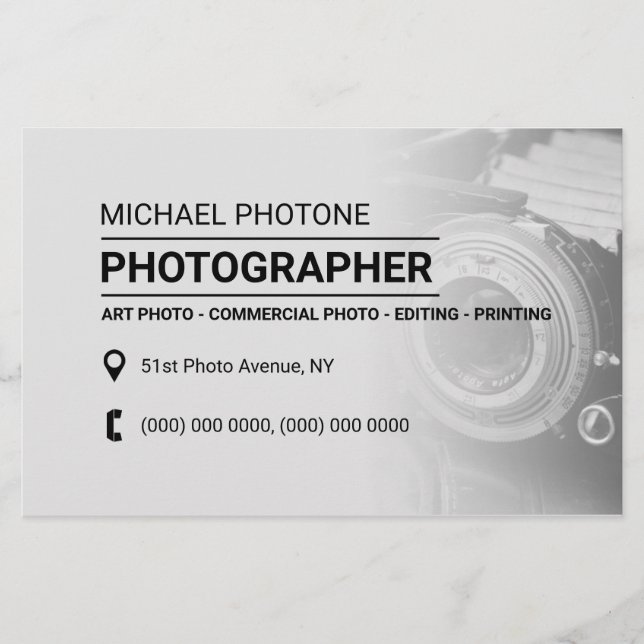 Flyer Estilo brilhante de perda de serviços de fotografi (Frente)