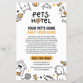 Flyer Estilo de porta Pets Hotel / Pet Sentado