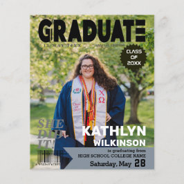 Flyer Estilo de Revista BUDGET Convite para Formando de 