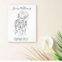 Flyer Estilo Floral de Cabelo Branco Branco Branco Moder