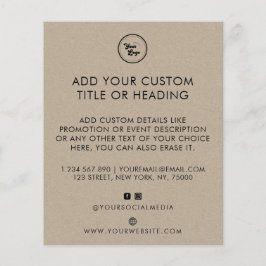 Flyer Estilo Kraft Logotipo comercial personalizado e mí