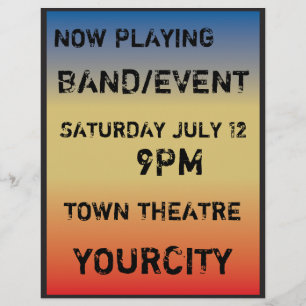 Flyer Estilo retro do poster do concerto