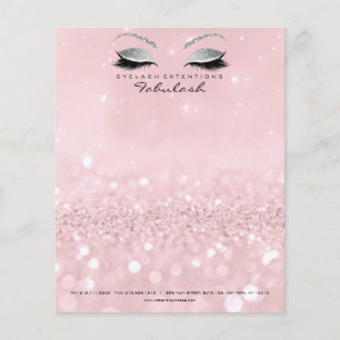 Flyer Estúdio de Beleza Cílios Maquiadora Rosa Prata