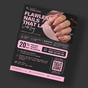 Flyer Estúdio de Salão de Técnicas de Unhas Beleza Estét