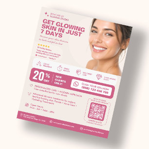 Flyer Estúdio Estético de Esteticista Minimalista Areia 