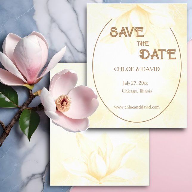 Flyer Eteal Magnolia Orçamento Casamento Salvar Data (Criador carregado)