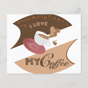 Flyer Eu Amo Meu Café Retro Java