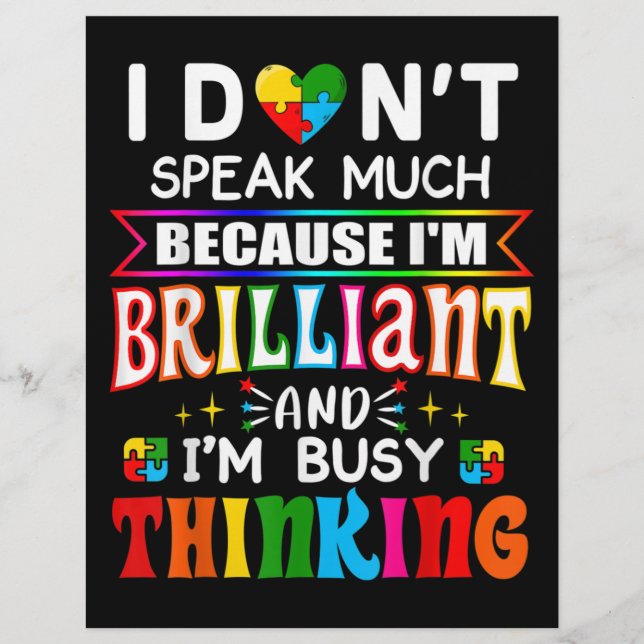 Flyer Eu Não Falo Muito Brilhante Autismo Autista (Frente)